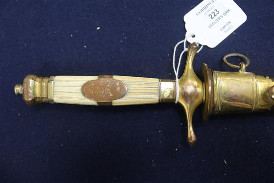 A 19th century naval officers dirk, with engraved blade